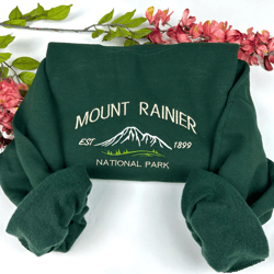 Mount Rainier National Park Embroidered Crewneck Sweatshirt - Gift for Mom, Mother's day, Sweatshirt for Mom, Sweater