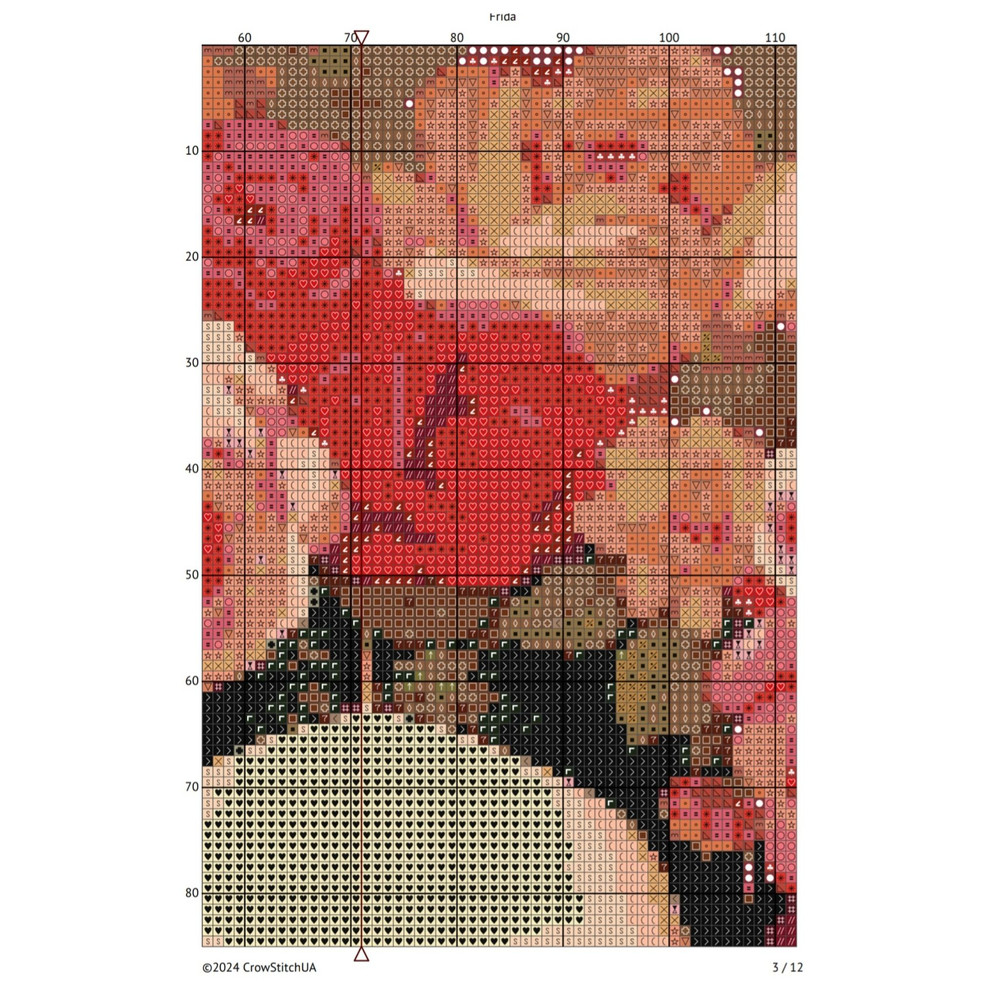 Counted Cross Stitch Pattern PDF Frida Easy XStitch Chart 2