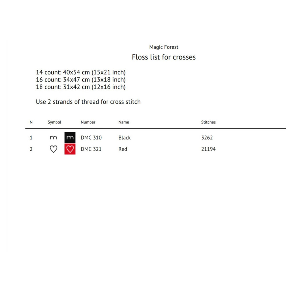 Counted Cross Stitch Pattern PDF  Classic Forest Magic Design  Easy XStitch Chart 2