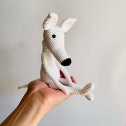 Greyhound, crochet dog, cute gift for baby, stuffed dog, toddler toy
