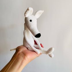 greyhound, crochet dog, cute gift for baby, stuffed dog, toddler toy