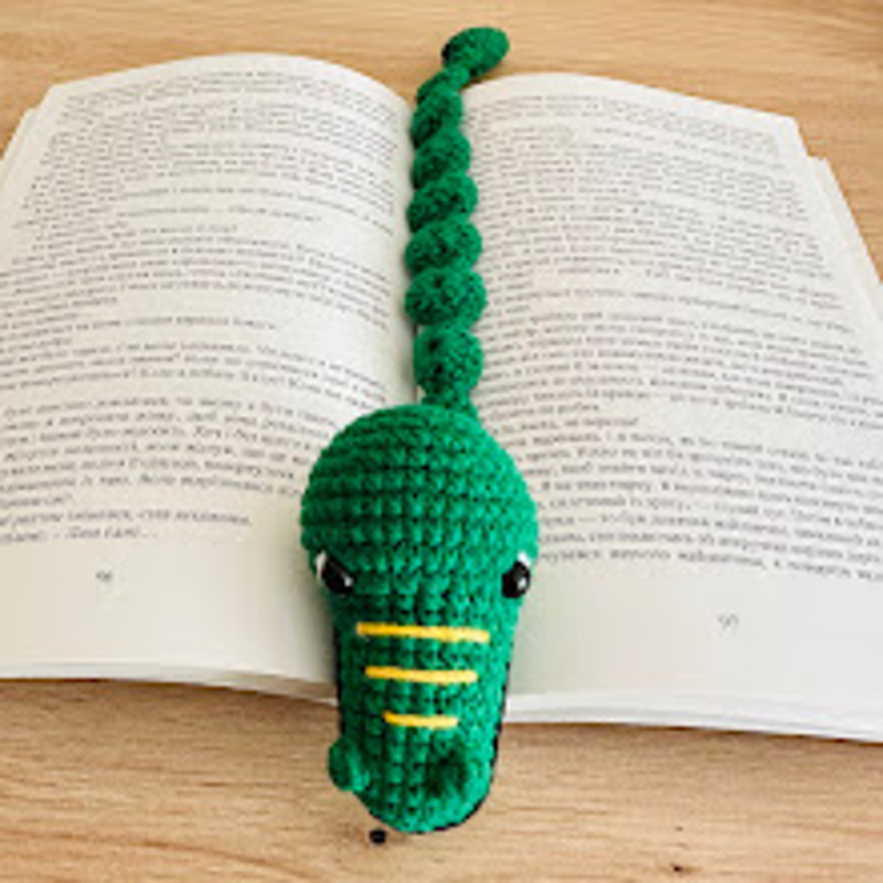 Bookmark Crocodile Crochet Pattern PDF Instant Download Fun Animal Bookmark DIY Crochet Pattern For Book Lovers 0