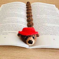 bookmark bear crochet pattern, instant download, diy bear bookmark, crochet tutorial for book lovers
