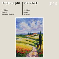 oil pastel painting original wall art - province - 014