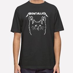 funny meowtallica rock cat metal t shirt