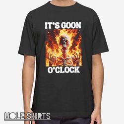 funny cringe hard skeleton gooning o'clock t shirt