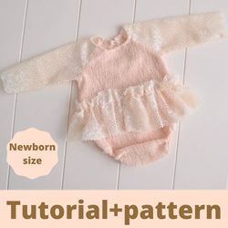 Newborn prop sewing pattern Photo props patten DIY newborn romper Sewing newborn props onesie Pdf baby bodysuit pattern