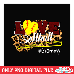 love softball grammy leopard plaid baseball png, mother day png, digital download