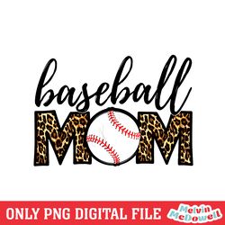 baseball mom leopard sport softball clipart png, mother day png, digital download