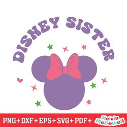 disney sister minnie mouse pink bow head svg, disney svg ,disney mickey svg , digital download