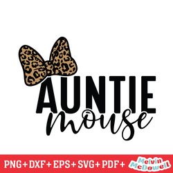 auntie mouse minnie leopard bow tie svg, disney svg ,disney mickey svg , digital download