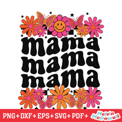retro mama smiley face flower svg, disney svg ,disney mickey svg , digital download