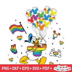 donald duck lgbt pride balloon disney svg, disney svg ,disney mickey svg , digital download