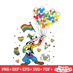 goofy dog lgbt pride balloon disney svg, disney svg ,disney mickey svg , digital download