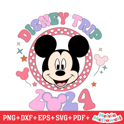 disney 2024 trip checkered mickey head svg, disney svg ,disney mickey svg , digital download