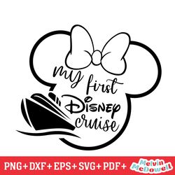 my first disney cruise ship minnie head svg, disney svg ,disney mickey svg , digital download file