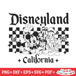 disneyland california est 1955 checkered svg, disney svg ,disney mickey svg , digital download file