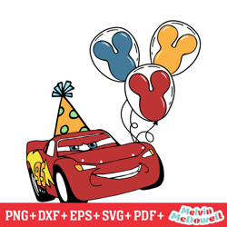 disney cars birthday balloon lightning mcqueen svg, disney svg ,disney mickey svg , digital download file