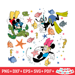 mickey friends sea diving summer time svg, disney svg ,disney mickey svg , digital download file