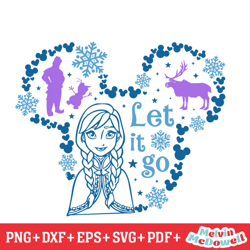 anna let it go mouse heart disney svg, disney svg ,disney mickey svg , digital download file