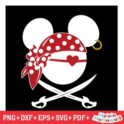 disney pirate minnie mouse head svg, disney svg ,disney mickey svg , digital download file