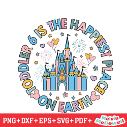 toddler 6 is the happiest place on earth svg, disney svg ,disney mickey svg , digital download file