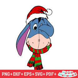 christmas santa hat eeyore the donkey svg, disney svg ,disney mickey svg , digital download file