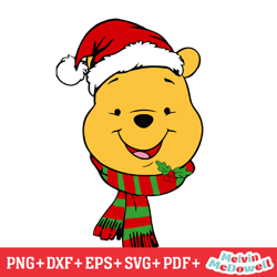 winnie the pooh santa hat christmas svg, disney svg ,disney mickey svg , digital download file