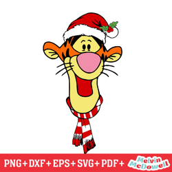 tigger christmas day santa hat svg, disney svg ,disney mickey svg , digital download file