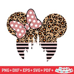 pink stripes leopard minnie castle svg, disney svg ,disney mickey svg , digital download file