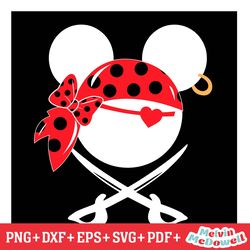 minnie mouse pirate head svg, disney svg ,disney mickey svg , digital download file