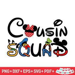 minnie mouse friends cousin squad svg, disney svg ,disney mickey svg , digital download file