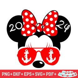 minnie mouse glasses cruise 2024 svg, disney svg ,disney mickey svg , digital download file