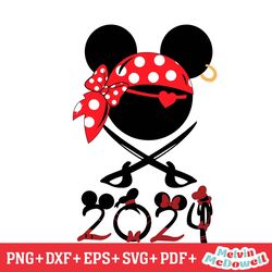 disney minnie pirate est 2024 svg, disney svg ,disney mickey svg , digital download