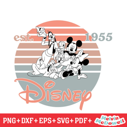 mickey friends disney est 1955 svg, disney svg ,disney mickey svg , digital download file