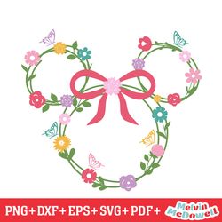 minnie mouse head floral svg, disney svg ,disney mickey svg , digital download