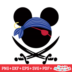 mickey mouse head pirate svg, disney svg ,disney mickey svg , digital download