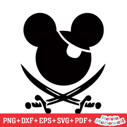 disney mickey mouse head pirate clipart svg, disney svg ,disney mickey svg , digital download