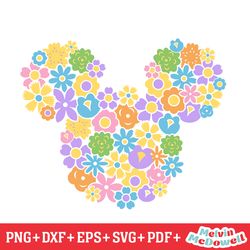 love mickey mouse floral svg, disney svg ,disney mickey svg , digital download
