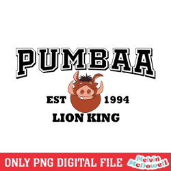 pumbaa the lion king est 1994 png, disney png ,disney mickey png, digital download
