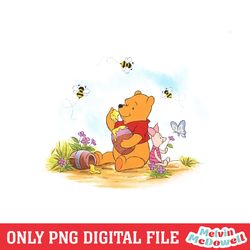 winnie the pooh and piglet love honey png, disney png ,disney mickey png, digital download