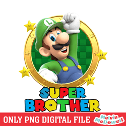 mario bros luigi super brother png, disney png ,disney mickey png, digital download