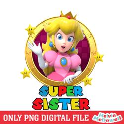 peach princess super sister mario bros png, disney png ,disney mickey png, digital download