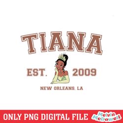 new orleans princess tiana est 2009 png, disney png ,disney mickey png, digital download