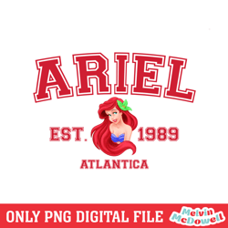 atlantica princess ariel est 1989 png, disney png ,disney mickey png, digital download