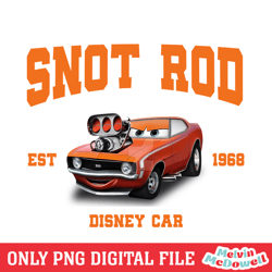 disney pixar cars snot rod est 1968 png, disney png ,disney mickey png, digital download