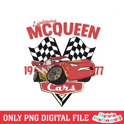 disney pixar cars lightning mcqueen est 1977 png, disney png ,disney mickey png, digital download
