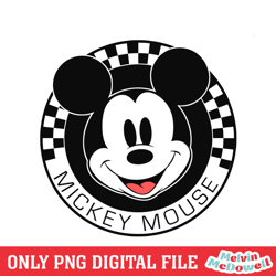 mickey mouse round checkered head png, disney png ,disney mickey png, digital download