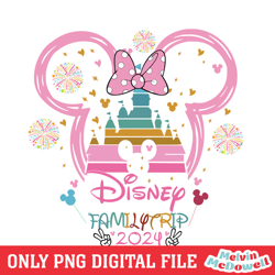 minnie rainbow castle family trip 2024 png, disney png, digital download