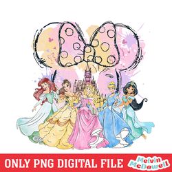 minnie rainbow castle disney princesses png, disney png, digital download
